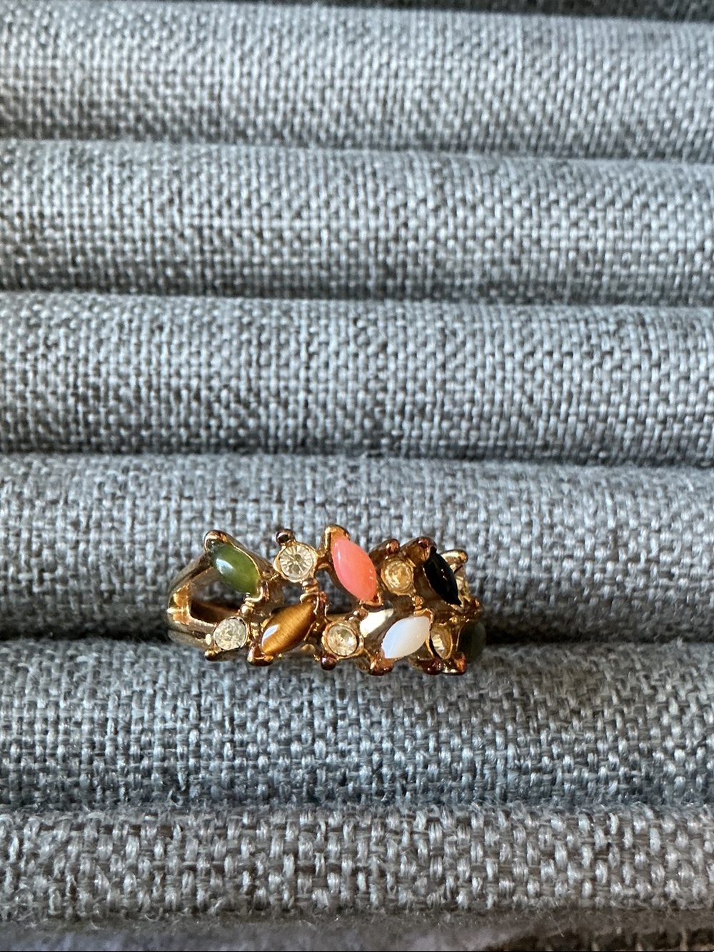 Gold Multi-Stone Floral Ring